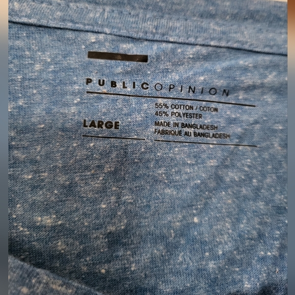 NWT Nordstrom Public Opinion Men's Blue Heather Button Short Sleeve Shirt Sz L - Picture 3 of 3